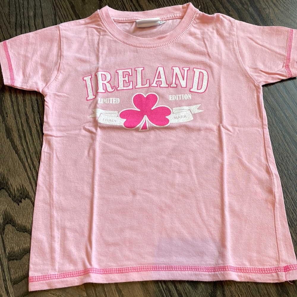 Girls Ireland St. Patrick’s Day pink t-shirt age 5/6